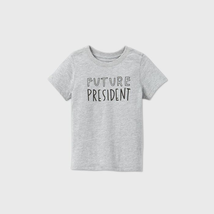 Toddler Kids' Short Sleeve 'Future President' Graphic T-Shirt - Cat & Jack™ Gray 12M | Target