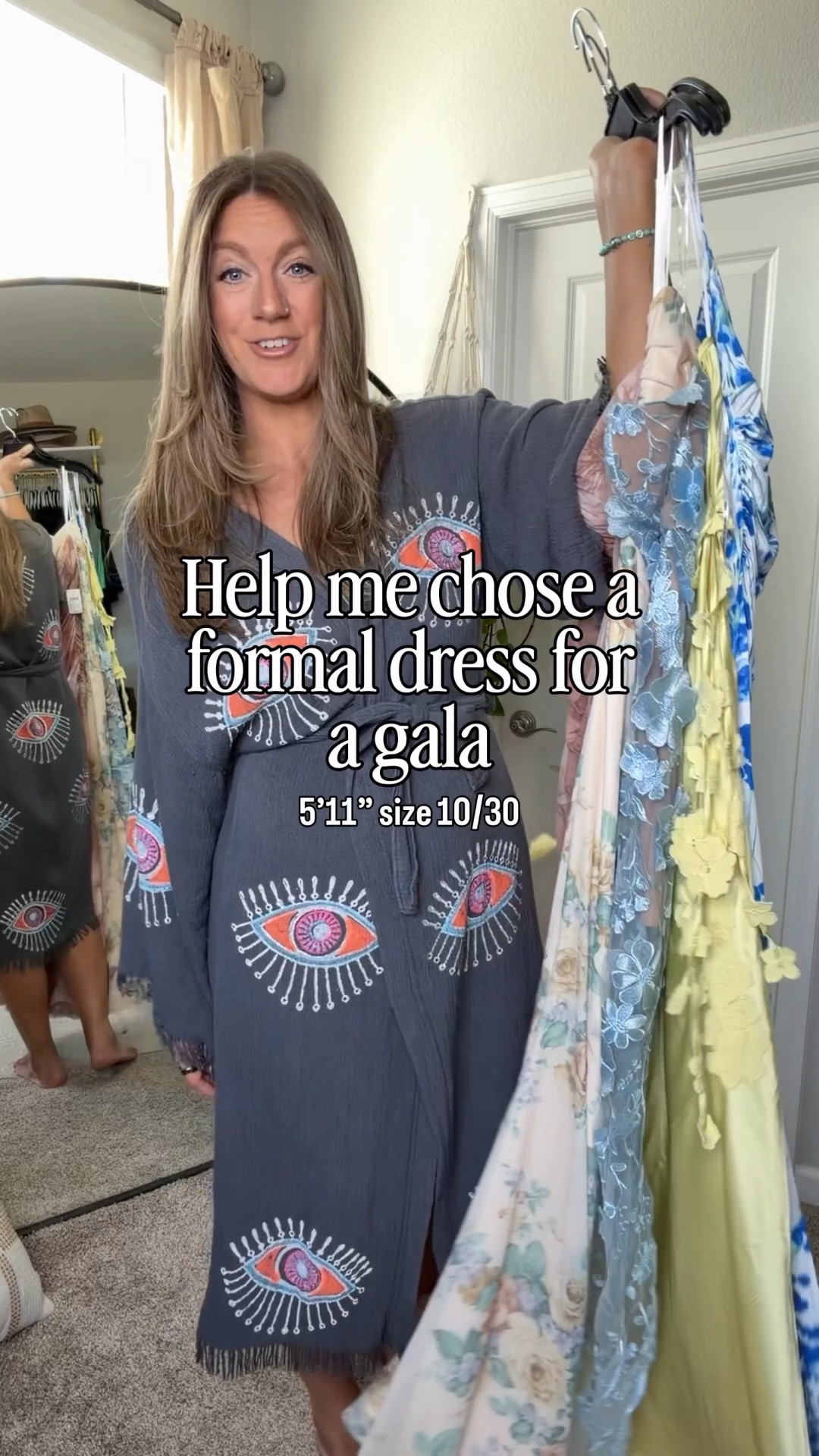Help me chose a dress for a gala! 5’11” size 10/30
1 - sized up to XL
2 - large (yellow with flower dangles)
3 - large (blue nightmare) 
4 - sized up to XL (mauve)
5 - 10 (blue floral) 
6 - sized up to XL (yellow) 

#LTKTall #LTKWedding #LTKOver40