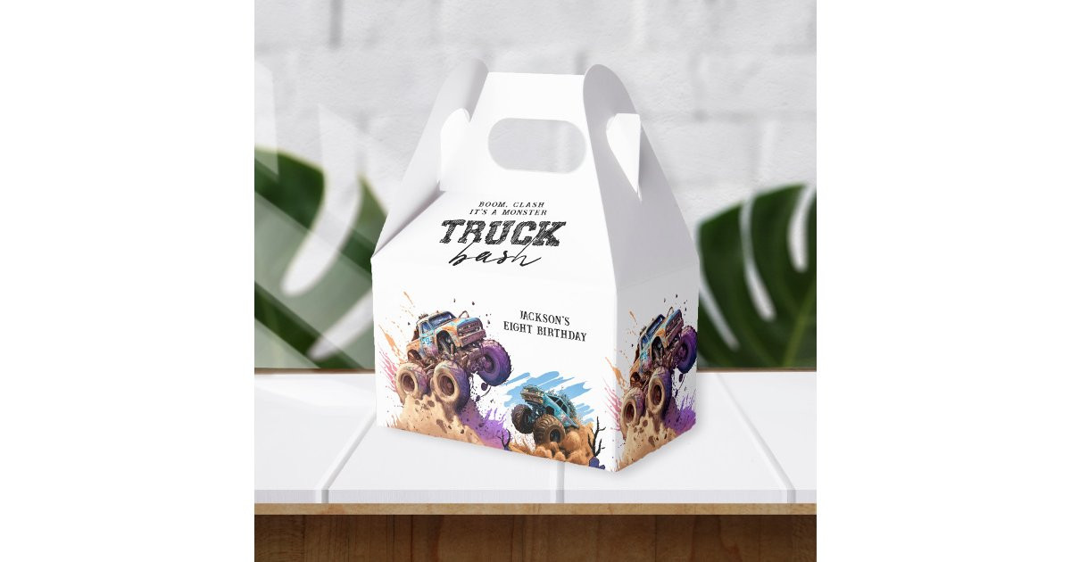 Monster Truck Birthday Party Favor Boxes | Zazzle | Zazzle