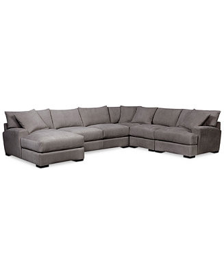 Furniture Rhyder 5-Pc. Fabric Sectional Sofa with Chaise, Created for Macy's & Reviews - Furnitur... | Macys (US)