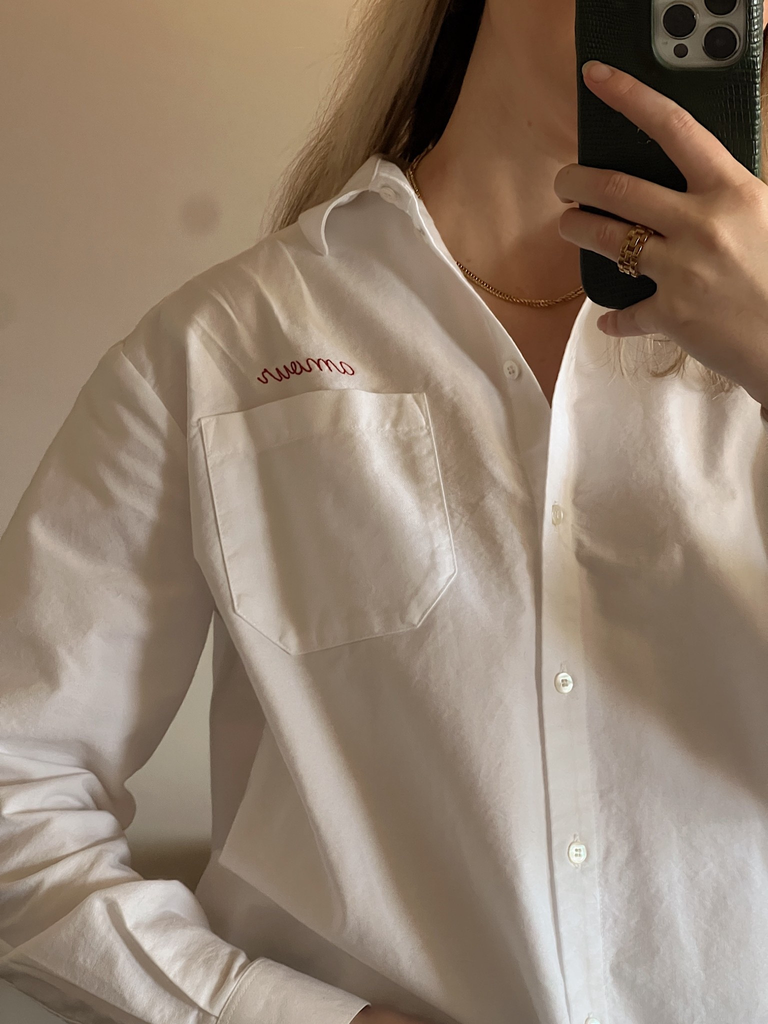 Amour script white button down shirt by Sézane❣️

Office outfit, workwear chic, casual chic everyday style, classic style

#LTKStyleTip #LTKWorkwear #LTKTravel