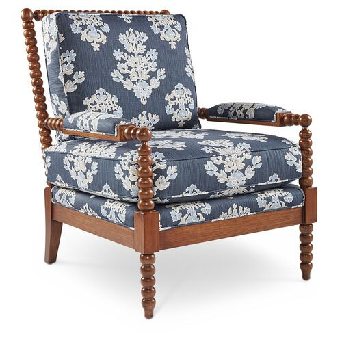 Bankwood Spindle Chair, Indigo | One Kings Lane