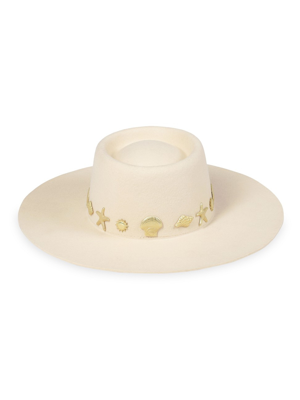 Women's Seaside Wool Wide-Brim Boater Hat - Ivory - Size Large | Saks Fifth Avenue