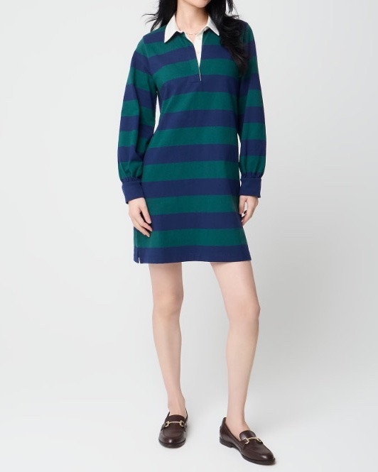 Striped rugby shirt dress

#LTKSeasonal #LTKSaleAlert