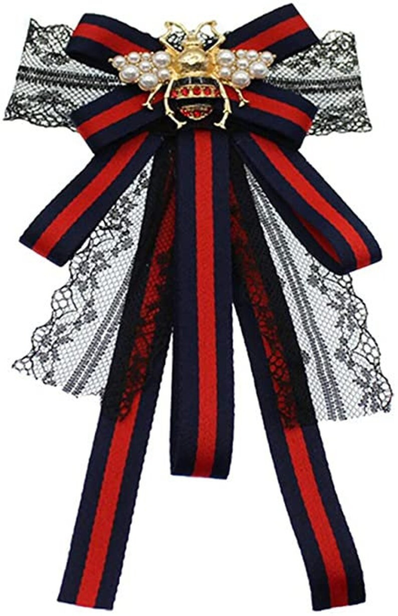 Pearl Bee Ribbon Bow Tie Brooch Bee Brooch Pin Insect Ribbon - Etsy | Etsy (US)