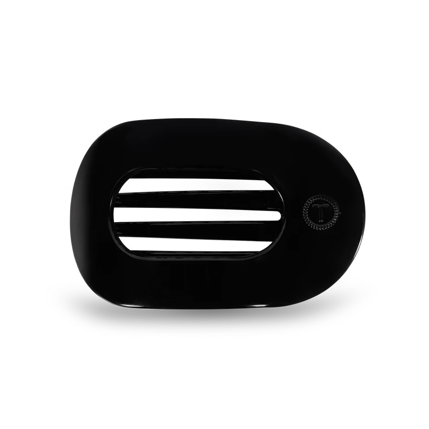 Jet Black Medium Flat Round Clip | TELETIES