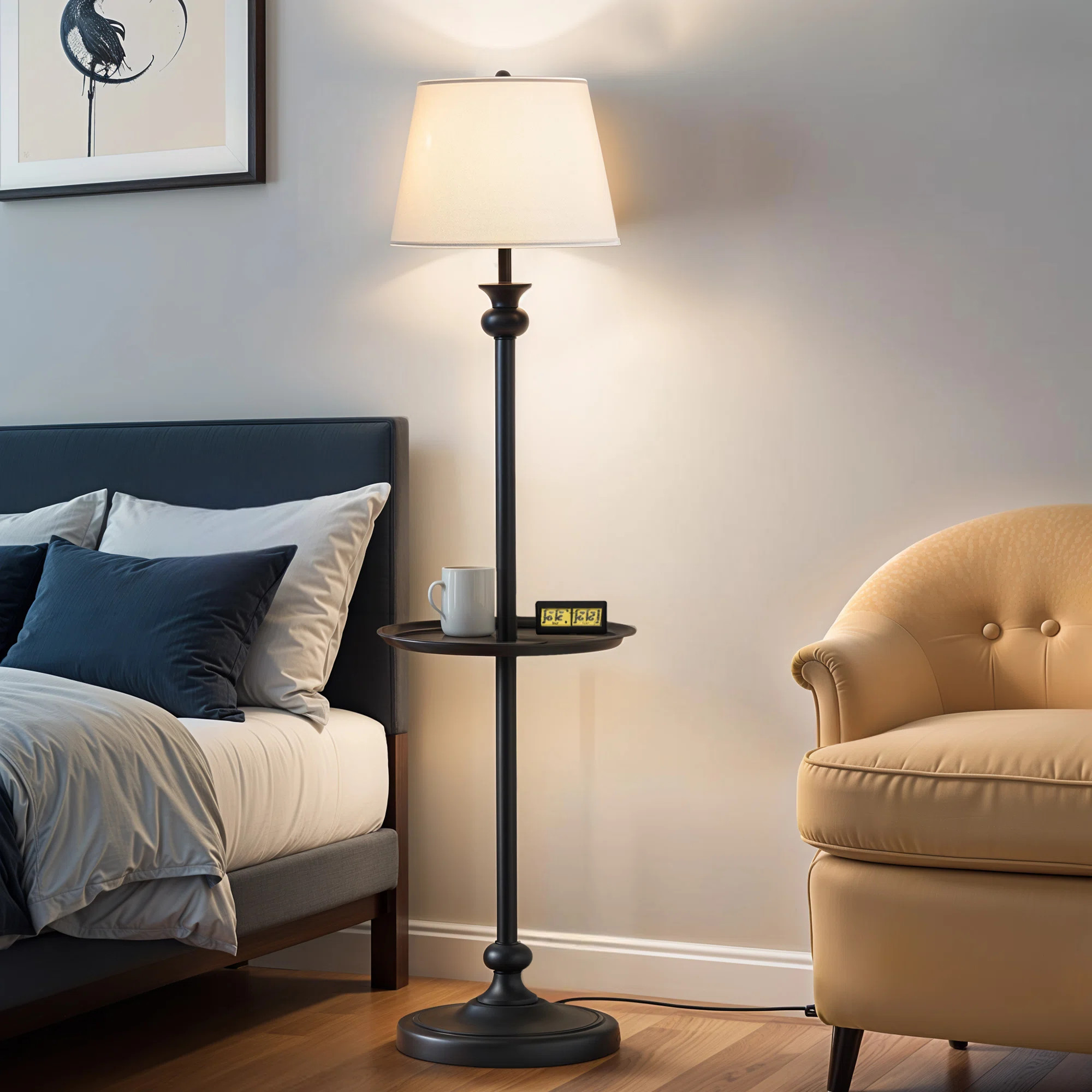 Charlton Home® Donnett 57'' Powder Coated Tray Table Floor Lamp & Reviews | Wayfair | Wayfair North America