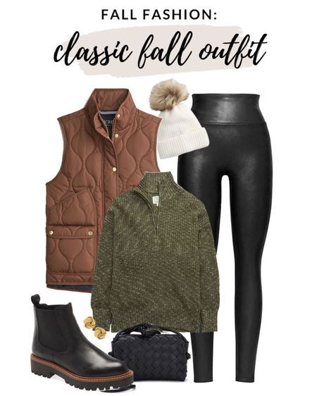 Classic fall outfit idea! Love this long tunic style sweater paired with a classic puffer vest and you can’t go wrong with the SPANX faux leather leggings! 

#fallfashion 

Fall outfit idea. Jcrew puffer vest. Spanx faux leather leggings. Tunic sweater. Chelsea booties. Fall style  

#LTKfindsunder100 #LTKstyletip #LTKSeasonal