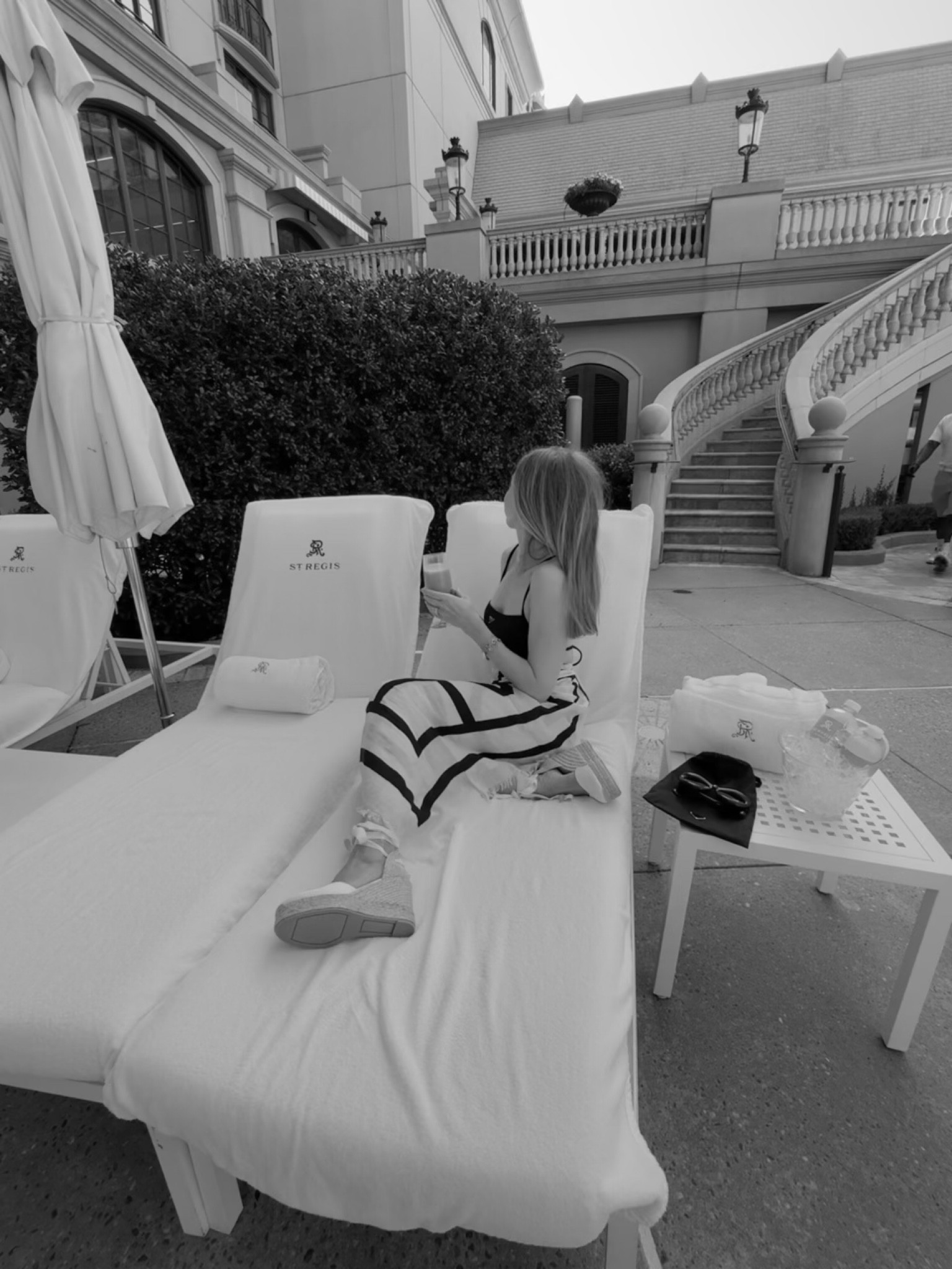 Got to have a mini staycation over the weekend. Loved my pool outfit. Item highlights: Toteme Pareo, Prada One Piece, and my go to Loewe Sunglasses!