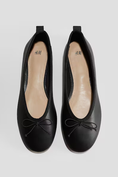 H & M - Bow-Detail Ballet Shoes - Black | H&M (US + CA)