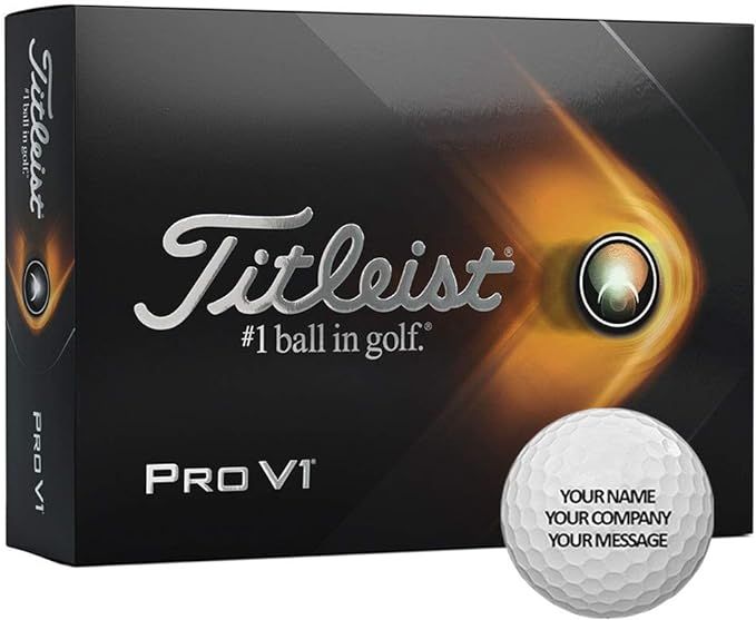 Titleist Pro V1 Personalized Golf Balls - Add Your Own Text #5-#8 1 Dozen White | Amazon (US)