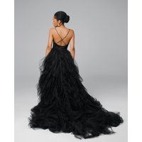 Black Bridal Dress, Tulle Wedding Princess Made To Measure Dress , Romantic, Open Back, Martina | Etsy (US)