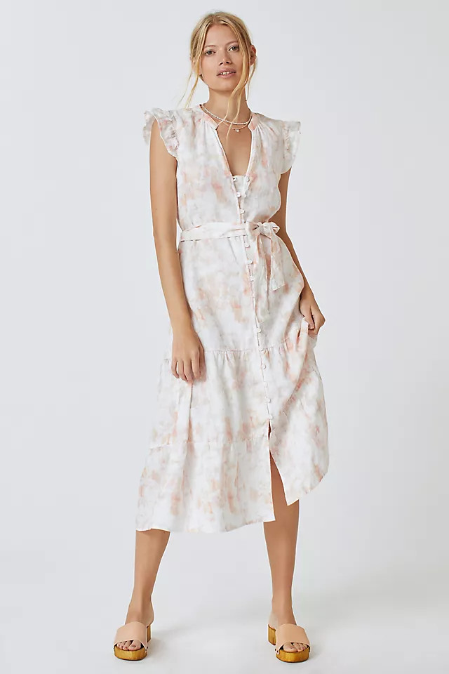 Cloth & Stone Flutter-Sleeve Midi Dress | Anthropologie (US)