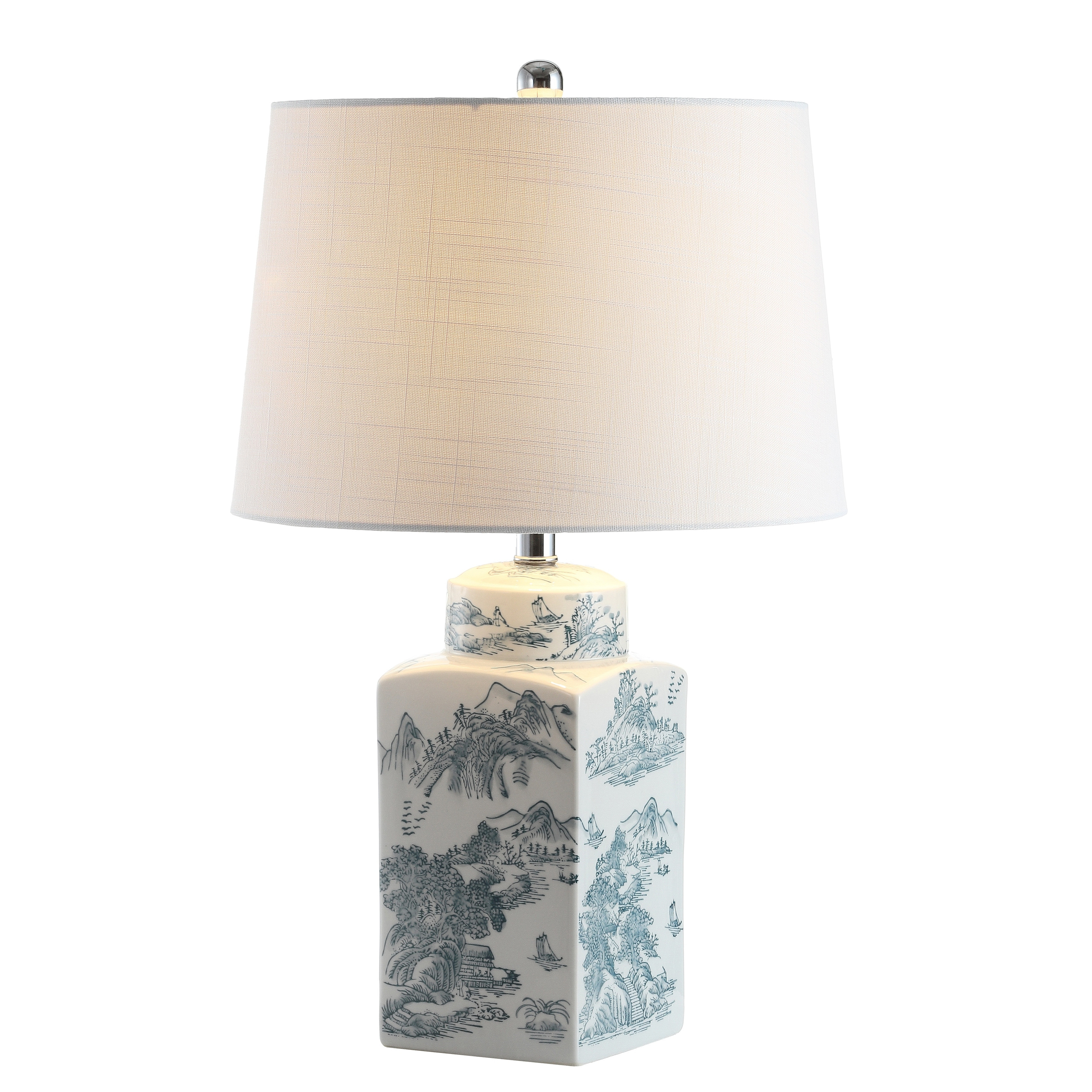 JONATHAN Y Cary 24.5" Chinoiserie LED Table Lamp, Blue/White | Overstock