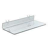 Azar Displays 556095 Clear Acrylic Shelf for Pegboard or Slatwall (4 Pack) | Amazon (US)