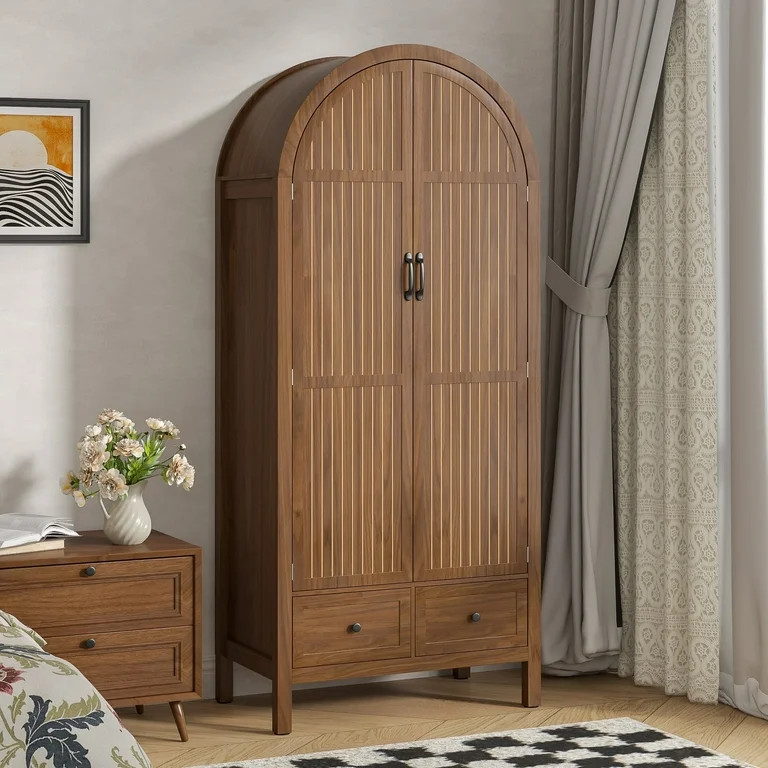 Armoire Wardrobe Closet, Bedroom Armoire with Drawers, Wood Wardrobe Storage Cabinets | Walmart (US)