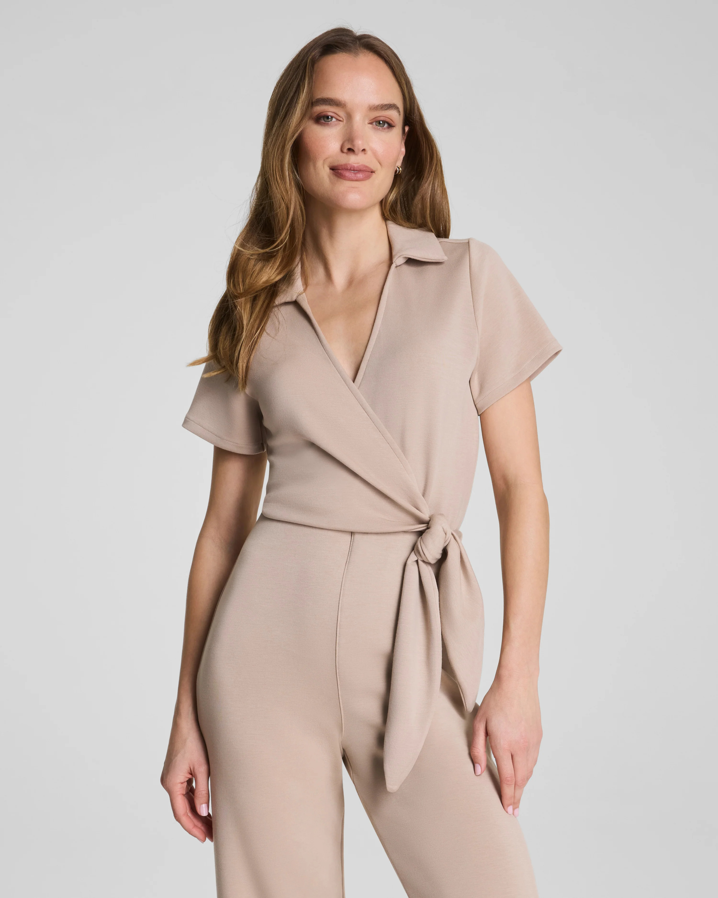 SPANX AirEssentials® Collared Tie-Waist Jumpsuit | Spanx