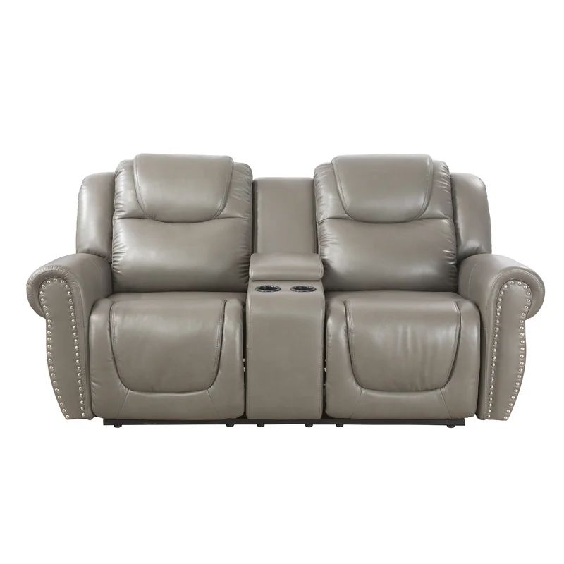 Viterbo 77.5'' Faux Leather Round Arm Reclining Loveseat | Wayfair North America