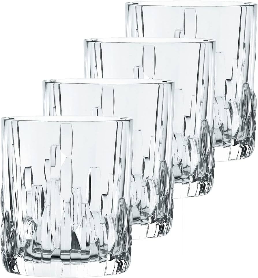 Nachtmann Shu Fa series Whiskey Tumbler Set of 4, Clear Crystal Glass, 4-Inch, Tumbler for Scotch... | Amazon (US)
