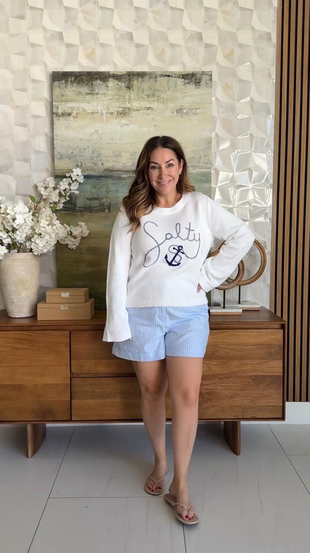 Cozy cotton anchor sweater + matching knit shorts that feel like vacation pajamas you can actually leave the house in ⚓️🤍

📏 Sizing: sweater tts, large // shorts run big wearing 12 but have room 

#LTKover40 #LTKtravel #LTKstyletip

#LTKmomlife #LTKOver40 #LTKSaleAlert