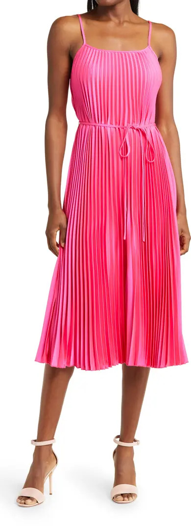 Hammered Satin Plissé Dress | Nordstrom