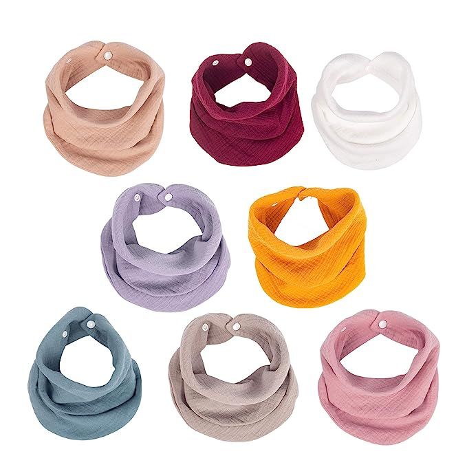 Muslin Baby Bandana Bibs, Multi-Use Scarf Bibs, Super Soft & Absorbent Drooling Bibs, Breathable ... | Amazon (US)