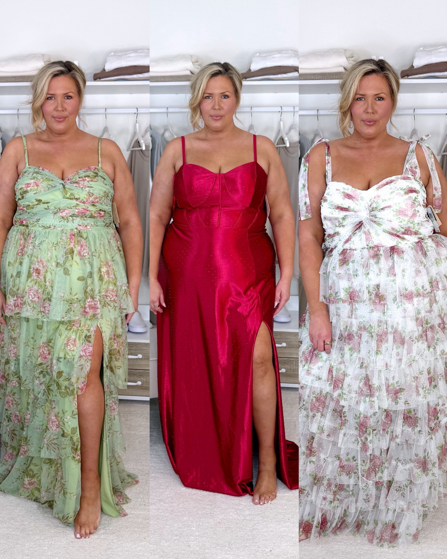 Plus size occasion dresses! 1. Wearing the 18W in this, love the fit of this one! 2. Wearing the 20W in this, I didn’t love it on me but it still fit! 3. Wearing the 18, runs true to size! It does feel fitted in the hip area so if you’re unsure it doesn’t hurt to go up 1 size! Plus size fashion, occasion dresses, wedding guest dress, spring fashion, spring wedding, summer wedding, maxi dress, event dress, Macys dresses

#LTKSeasonal #LTKPlusSize #LTKMidsize