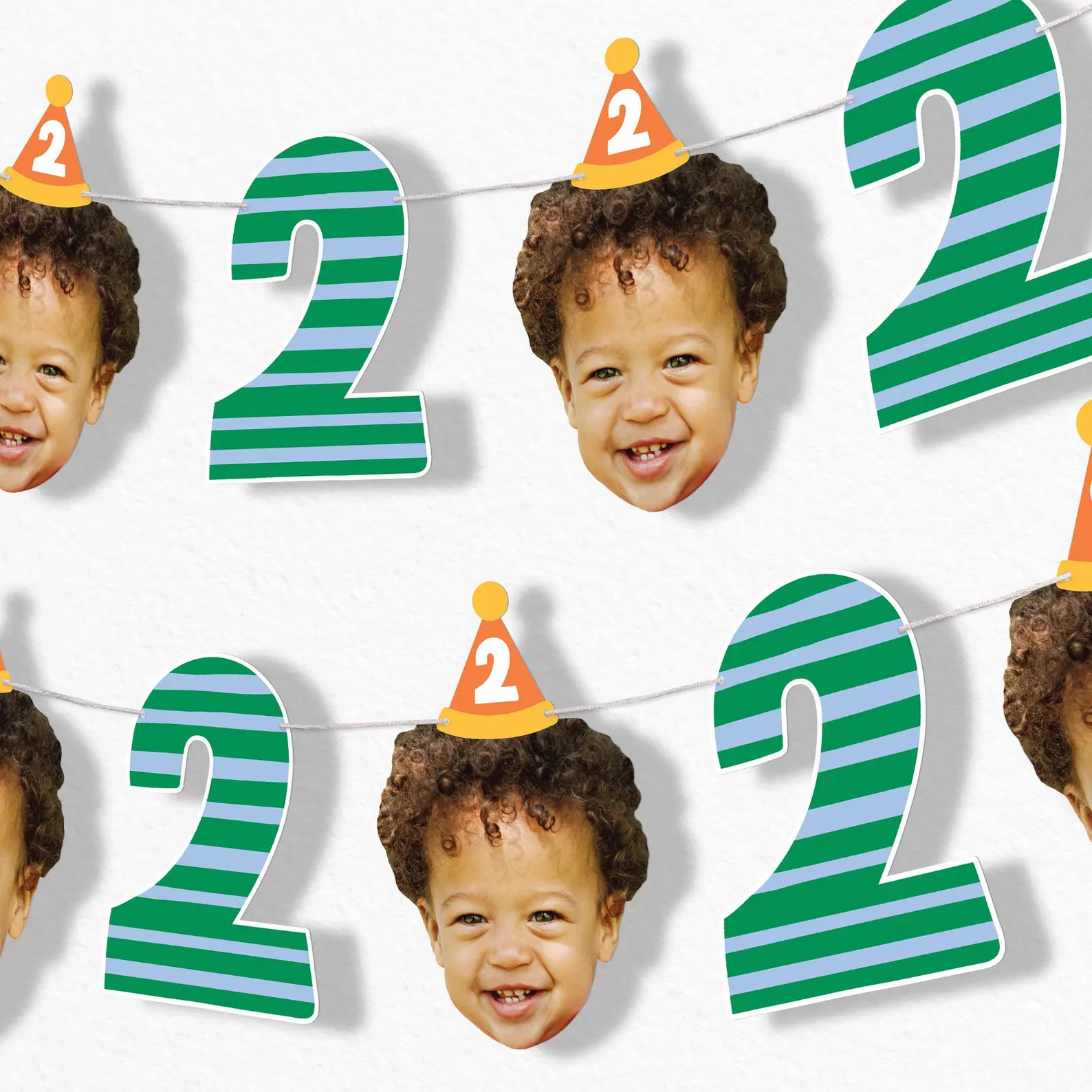 Custom Photo Time Two Party 2nd Birthday Garland Banner, Personalized Second Birthday, 30 Feet of... | Etsy (Global)
