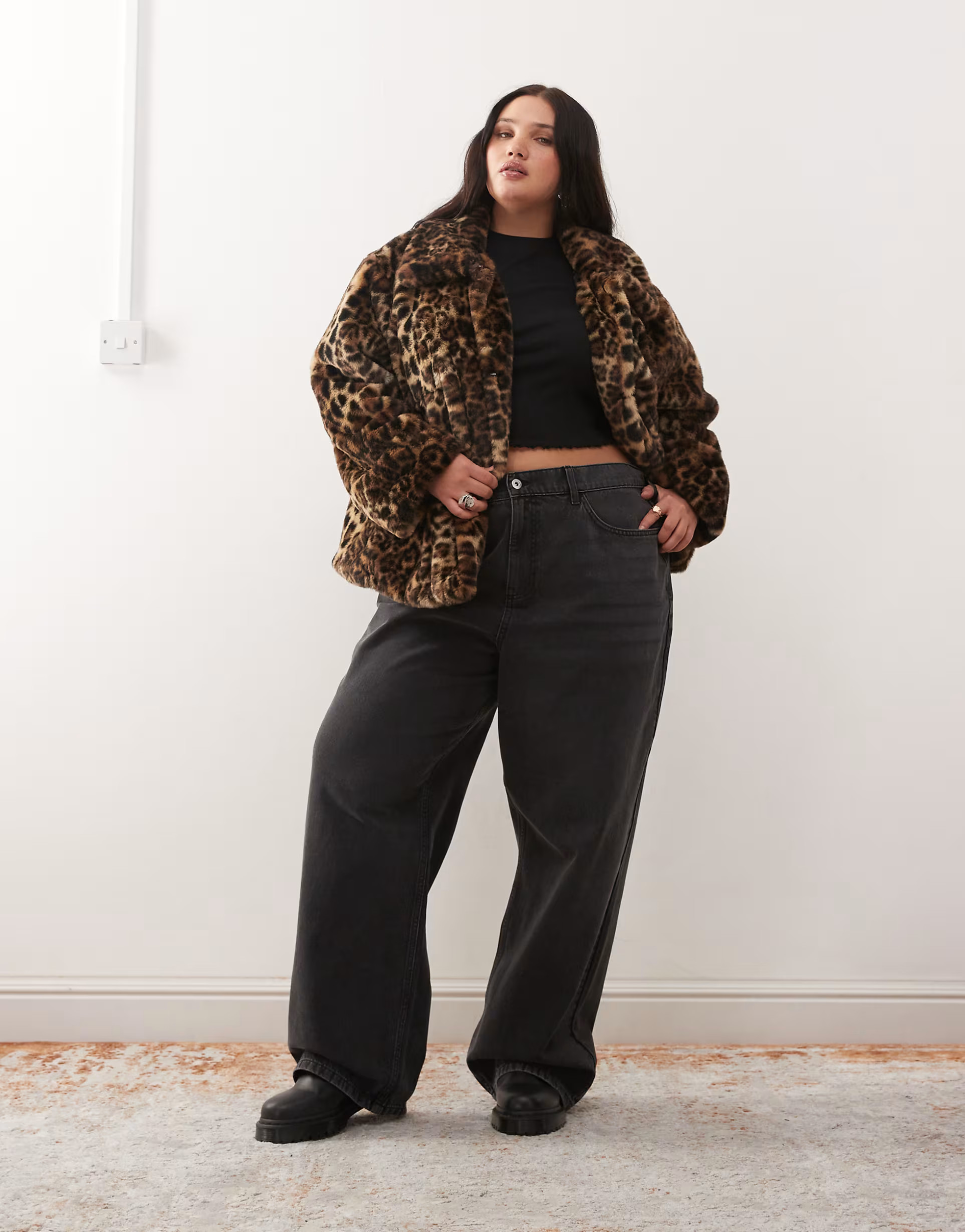 Noisy May Curve faux fur jacket in leopard print | ASOS | ASOS (Global)