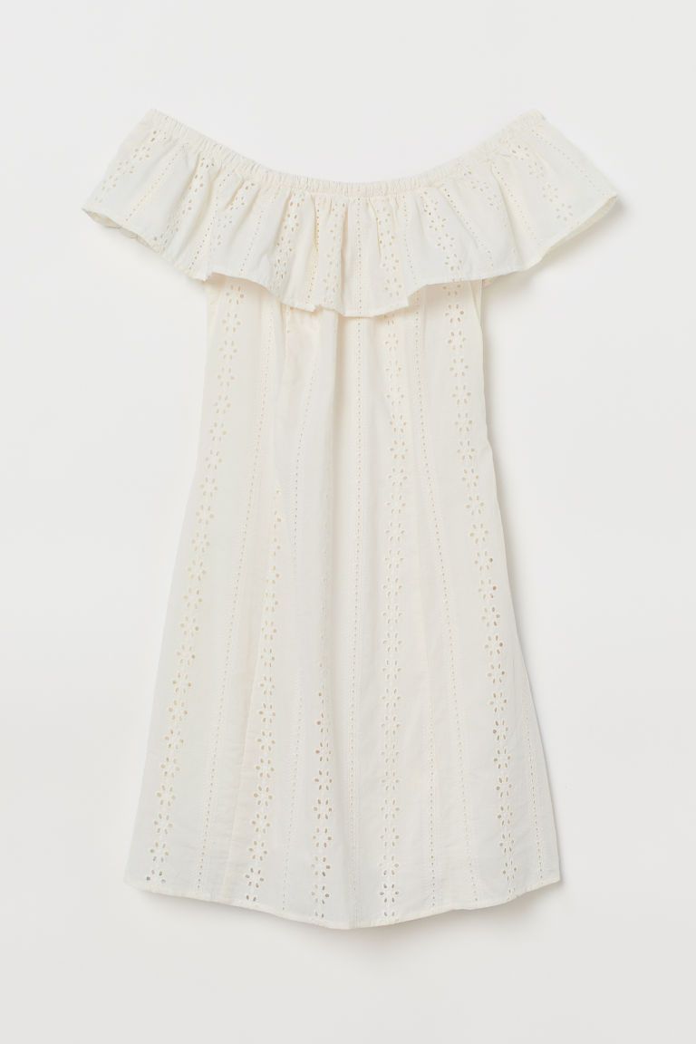 H & M - Off-the-shoulder Dress - White | H&M (US)
