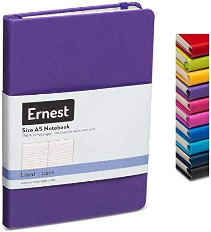 Ernest Notes Lined Journal, Hardcover Notebook for Work, Lined Notebook Journal for Writing A5 Me... | Amazon (US)