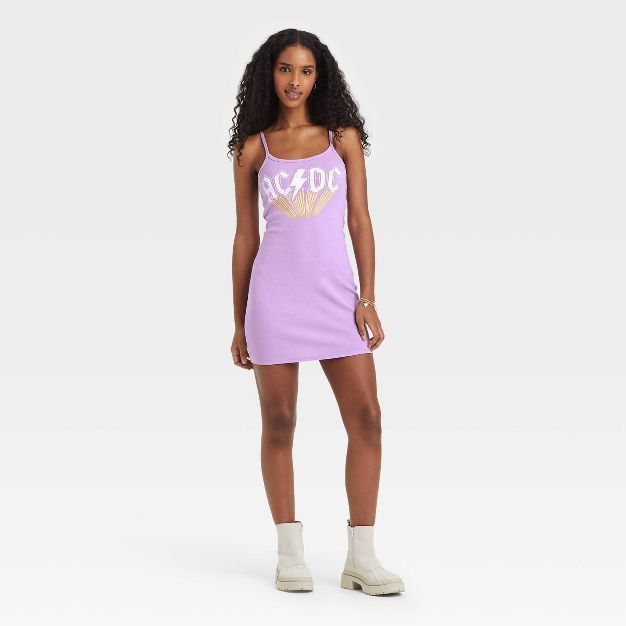 Women's AC/DC Sleeveless Graphic Bodycon Dress - Purple | Target