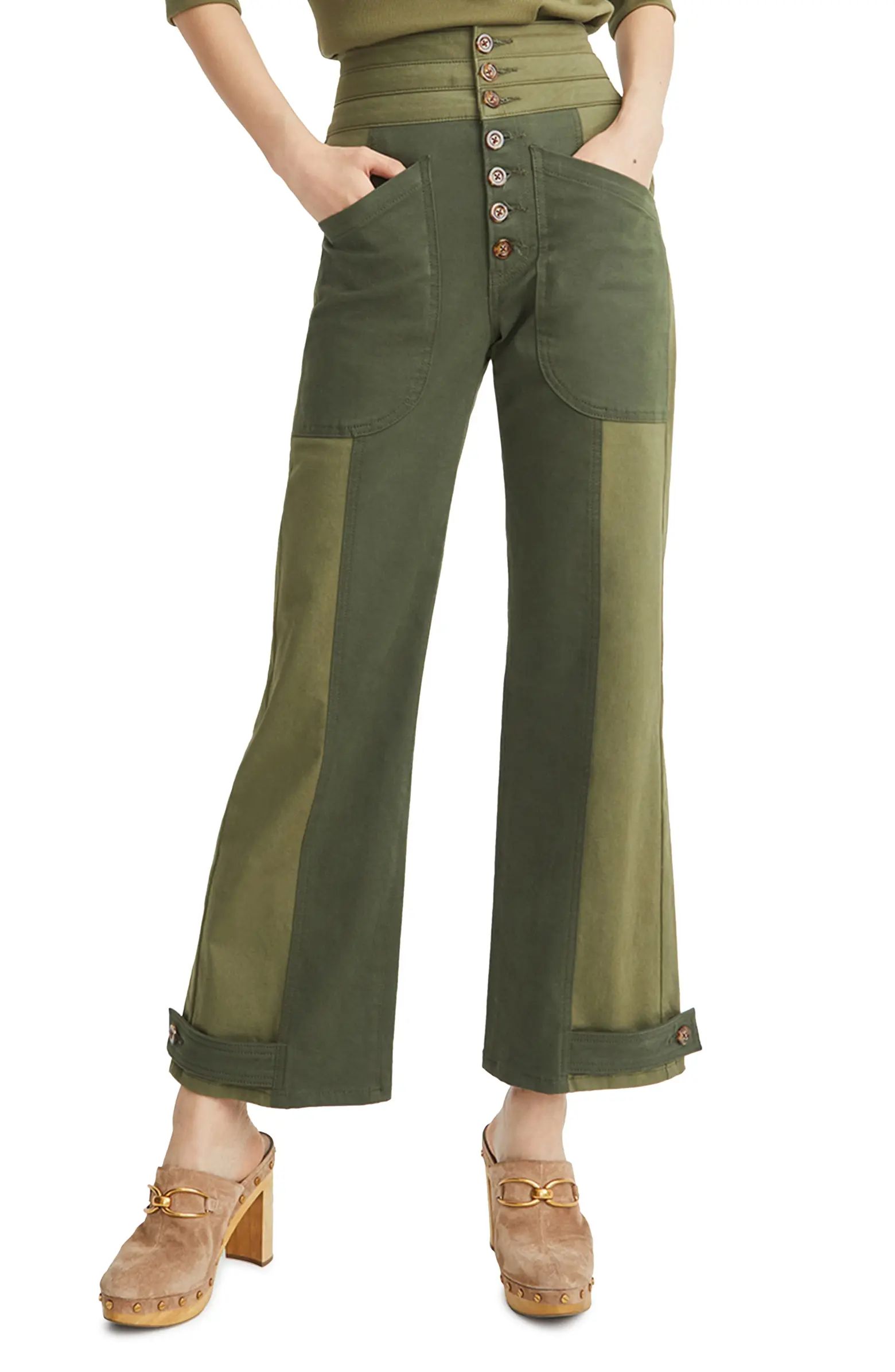 Marley Two-Tone Ankle Tab High Waist Pants | Nordstrom