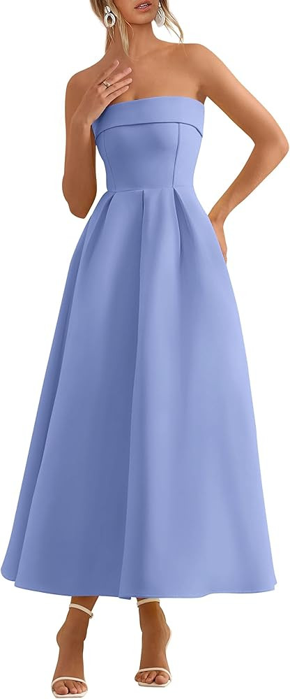 PRETTYGARDEN Cocktail Dresses for Women 2026 Summer Formal Elegant Tube Top Strapless Spring Wedd... | Amazon (US)