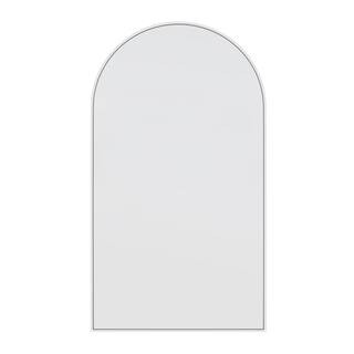 Glass Warehouse 48 in. W x 83 in. H Arch Leaner Dressing Stainless Steel Framed Bathroom Vanity M... | The Home Depot