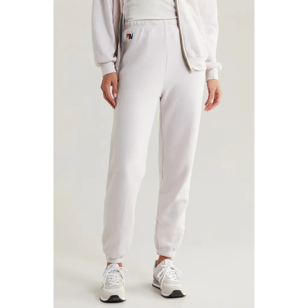Aviator Nation Stripe Sweatpants in Dove Grey/white Grey at Nordstrom, Size X-Large | Nordstrom