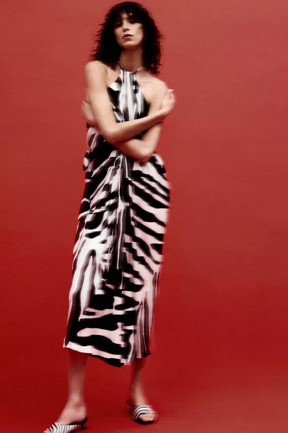 ZW COLLECTION ANIMAL PRINT HALTER DRESS | Zara UK