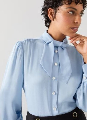 LK Bennett Pale Blue Tie-Neck Blouse Size 10 UK BNWT  | eBay UK | eBay UK