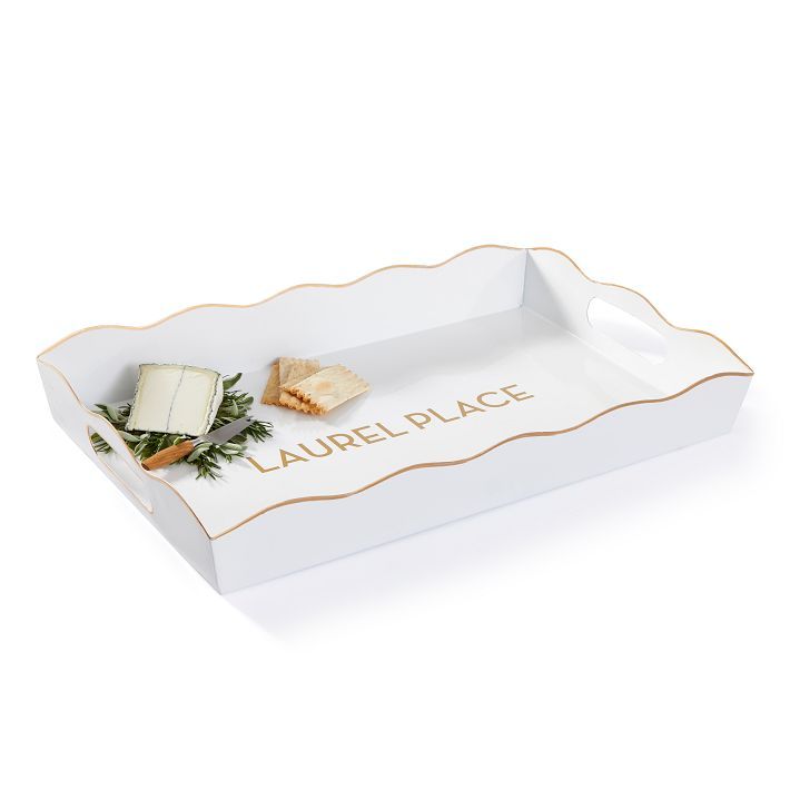 Scalloped Gold Rim Serving Tray | Mark and Graham