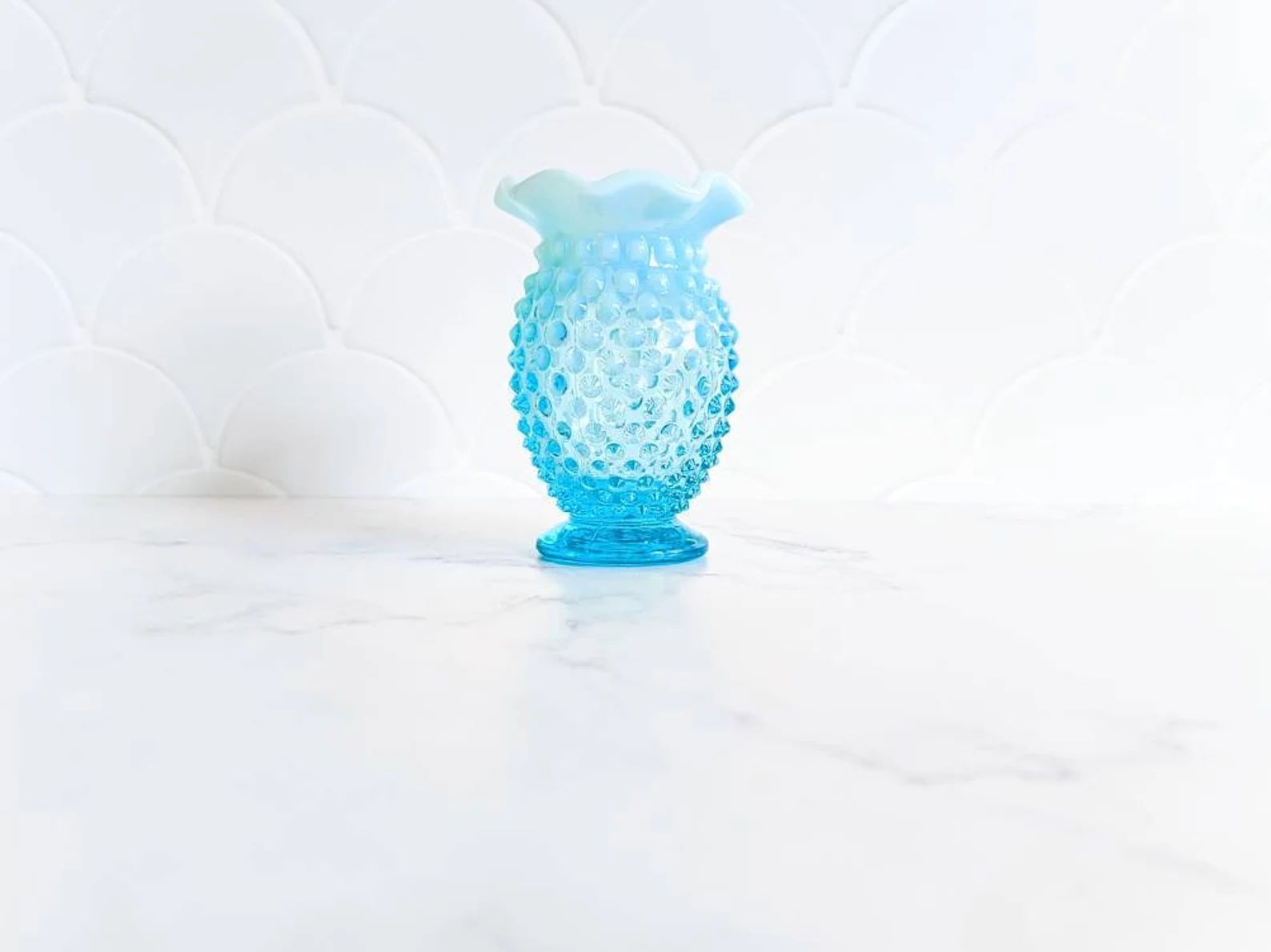 1940's Mini Fenton Bud Vase. Blue Opalescent Hobnail Glass | Etsy | Etsy (US)