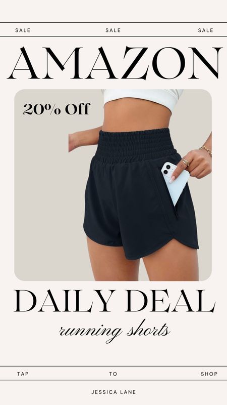 Amazon daily deal, save 20% off these women's running shorts with pockets. Activewear, Amazon shorts, Amazon running shorts, workout shorts, fitness apparel, Amazon deal

#LTKSeasonal #LTKfitness #LTKsalealert