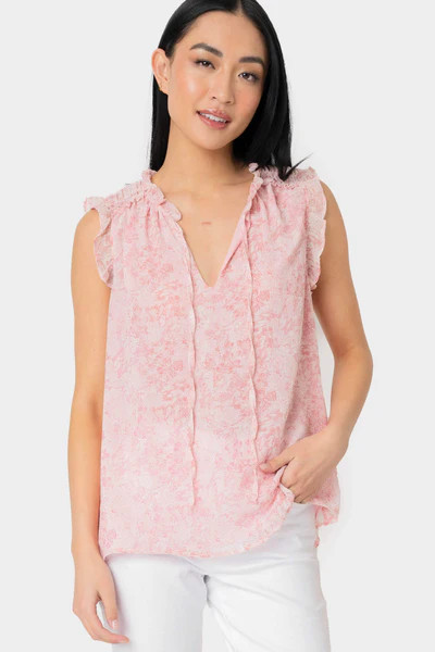 Ruffle Trimmed V-Neck Blouse | Gibsonlook