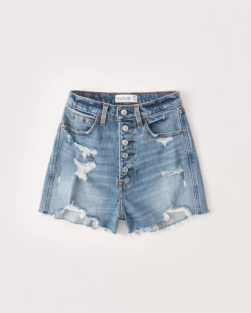 Curve Love Ultra High Rise Mom Shorts | Abercrombie & Fitch US & UK
