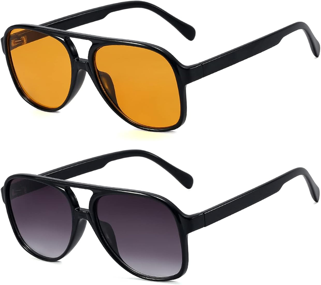 BUTABY Vintage Aviator Sunglasses for Women Men Retro 70s Glasses Classic Large Squared Frame UV4... | Amazon (US)