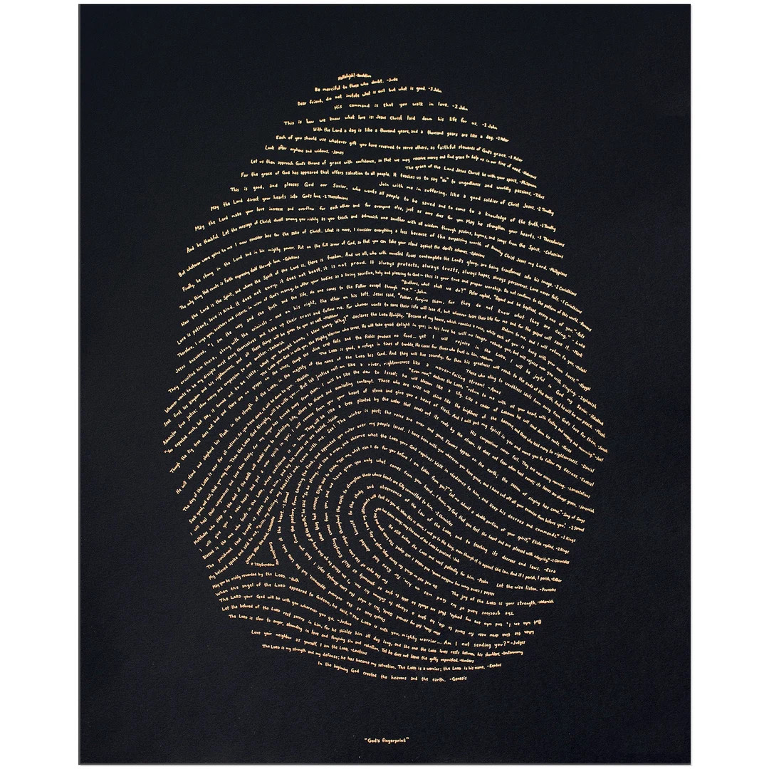 18x24 Illuminated Fingerprint Gold on Black - Etsy | Etsy (US)