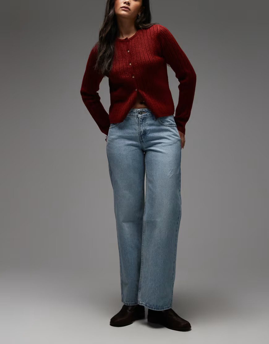 Levi's low loose straight leg jeans in light blue | ASOS (Global)