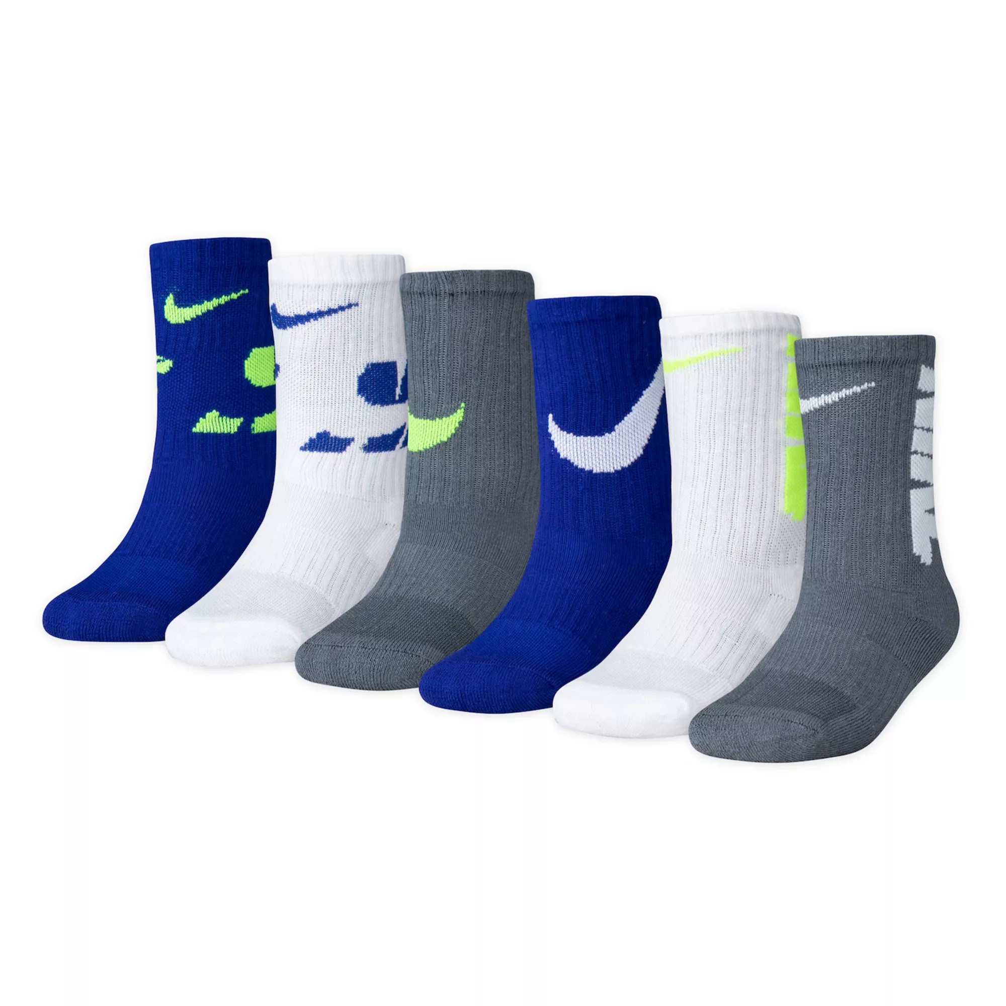 Boys Nike 6-Pack Dri-FIT Performance Cushioned Crew Socks | Kohl's