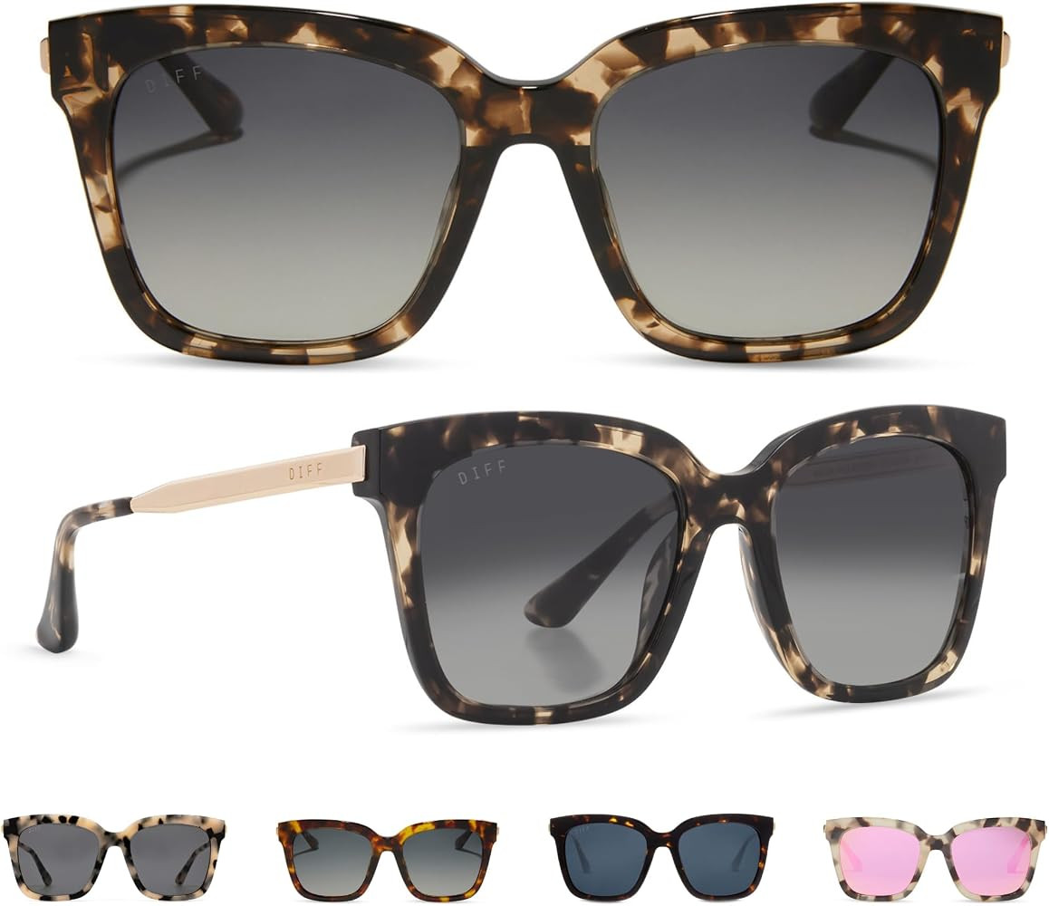 DIFF Bella Square Sunglasses for Women | Designer Frames | 100% UV Protection | Amazon (US)