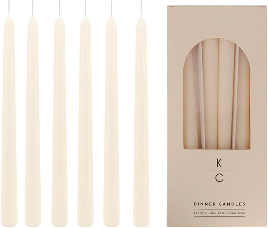 Tapered Dinner Candles - Soy & Paraffin Blend, Dinner Candles with Long-Lasting 7-Hour Burn for S... | Amazon (US)