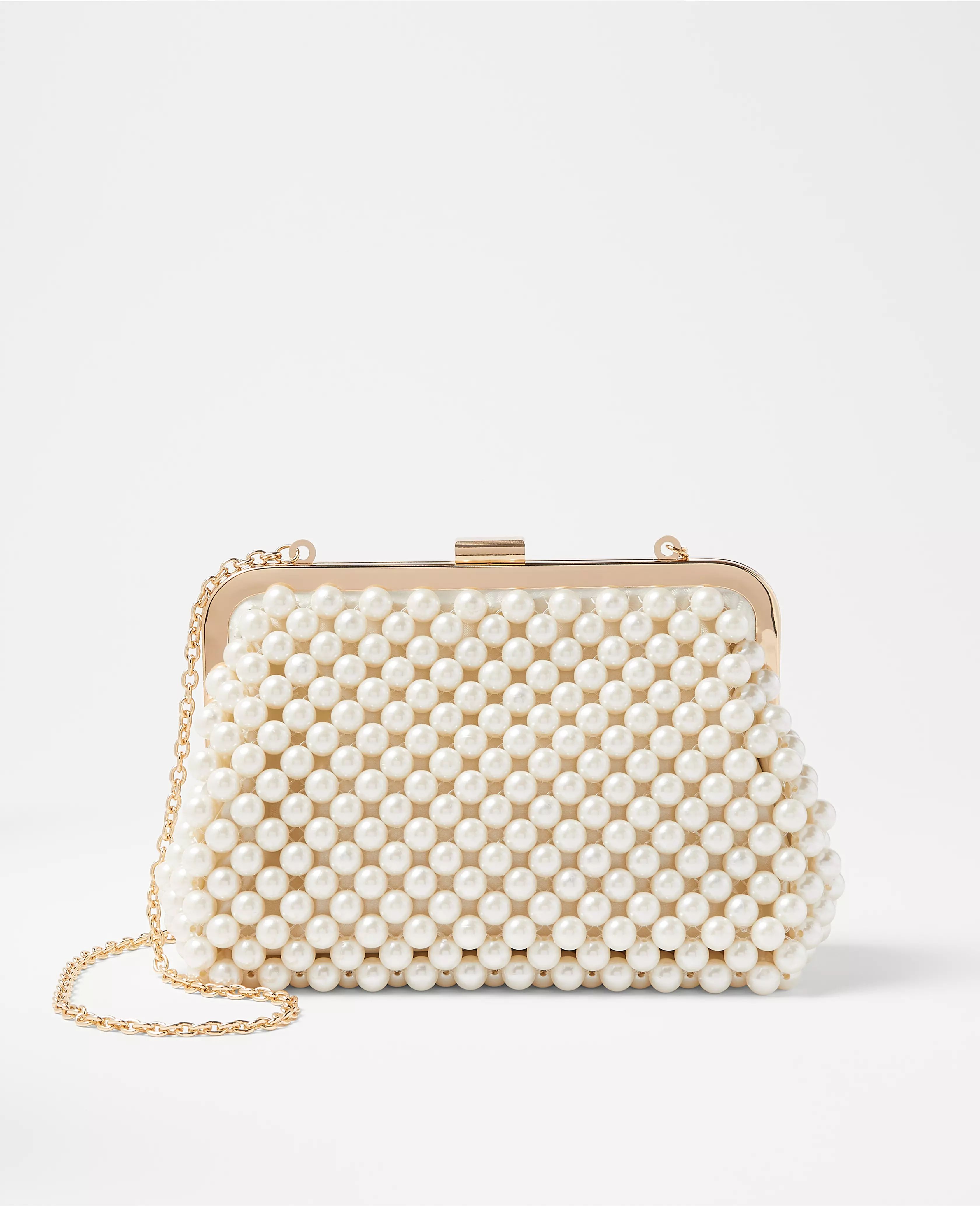 Pearlized Beaded Clutch | Ann Taylor (US)